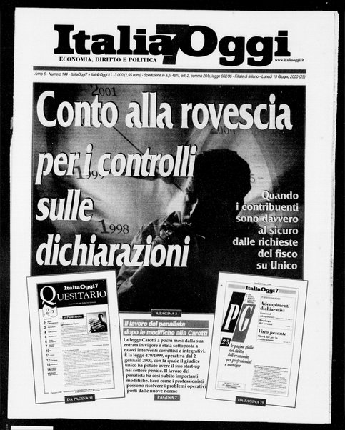 Italia oggi : quotidiano di economia finanza e politica